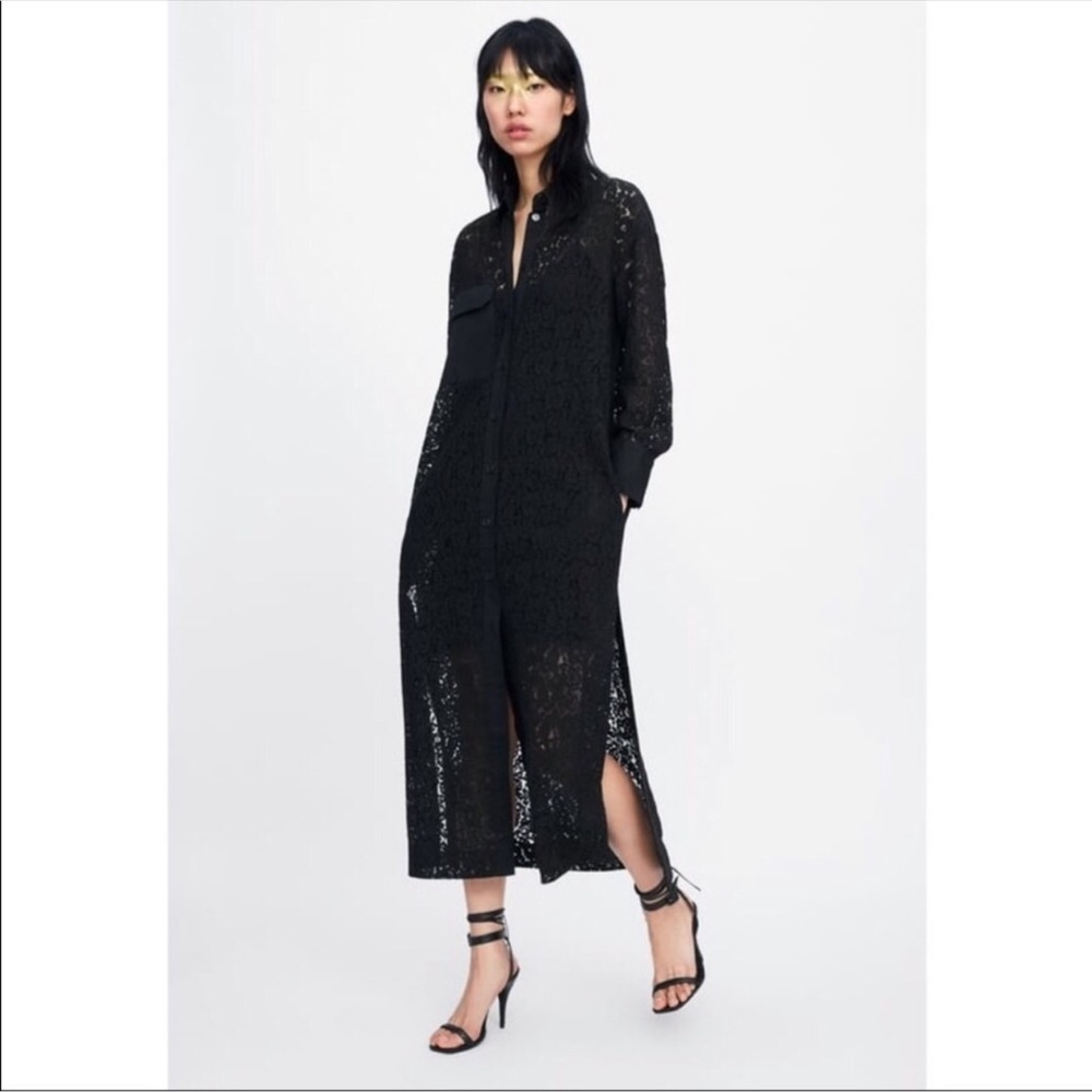 Zara  Lace maxi button up!